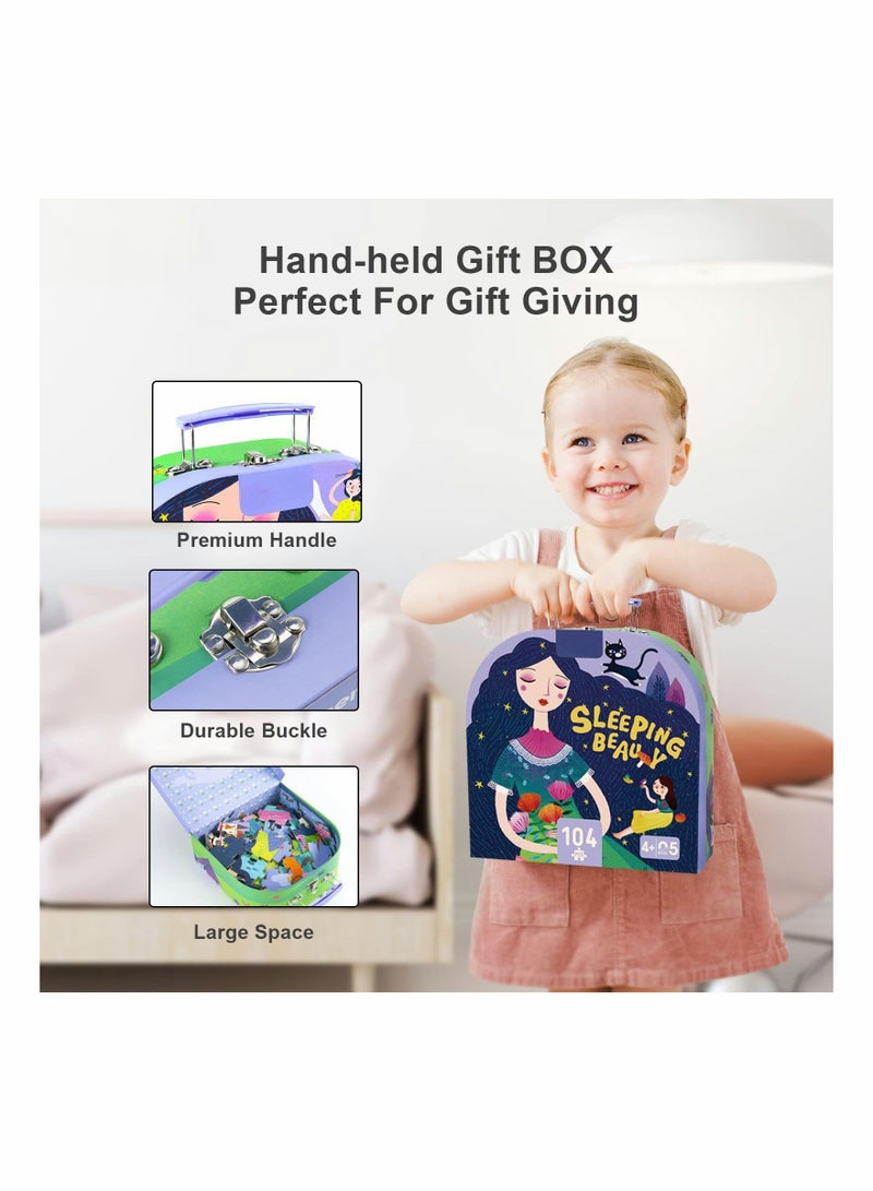 ألغاز 27.5 × 15.7 للأطفال من عمر 4-8 سنوات، ألعاب تعليمية وتعلم في مرحلة ما قبل المدرسة، ألغاز متقطعة للأطفال من عمر 6-10 سنوات، ألعاب ألغاز للأطفال مع صندوق تخزين (لغز الأميرة النائمة) - Image 4